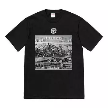 Футболка ss18 fiorenza tee black printing short sleeve Supreme, черный