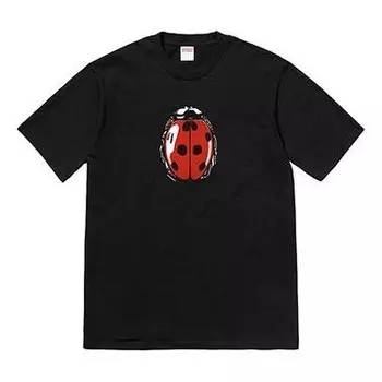 Футболка ss18 ladybug tee black printing short sleeve Supreme, черный