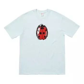 Футболка ss18 ladybug tee pale blue printing short sleeve Supreme, голубой