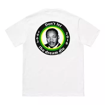 Футболка ss18 mlk dream tee white gold character short sleeve Supreme, белый