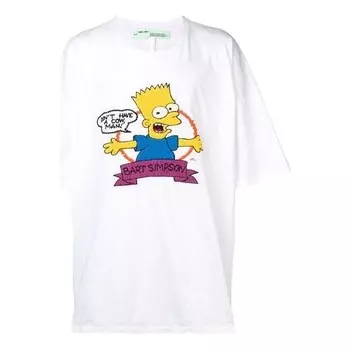 Футболка ss19 bart simpson oversize short sleeve Off-White, белый