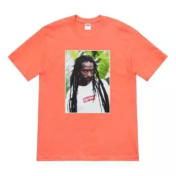 Футболка ss19 buju banton tee reggae character printing short sleeve orange Supreme, оранжевый