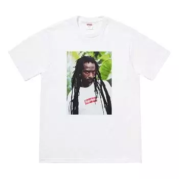 Футболка ss19 buju banton tee reggae character printing short sleeve white Supreme, белый