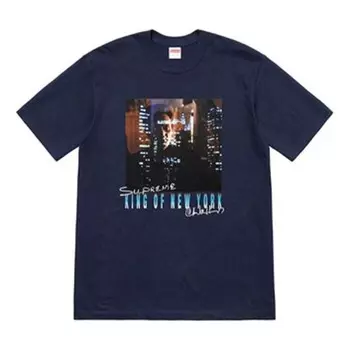 Футболка ss19 christopher walken king of new york tee navy Supreme, синий