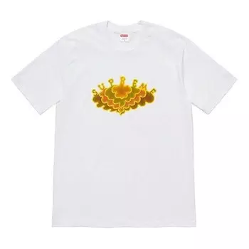 Футболка ss19 cloud tee clouds pattern short sleeve white Supreme, белый