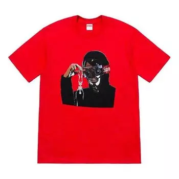 Футболка ss19 creeper tee red frankenstein printing short sleeve Supreme, красный