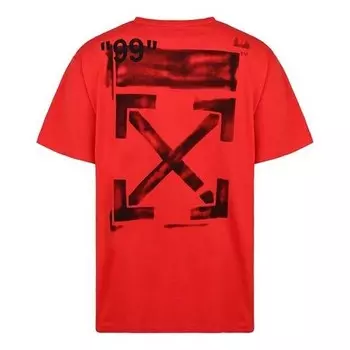 Футболка ss19 crew neck street style plain cotton short sleeves Off-White, красный