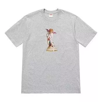 Футболка ss19 cupid tee heathergrey angel printing short sleeve gray Supreme, серый