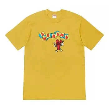 Футболка ss19 dynamite tee printing short sleeve yellow Supreme, желтый