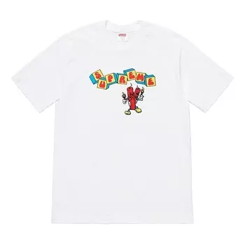 Футболка ss19 dynamite tee printing short sleeve white Supreme, белый