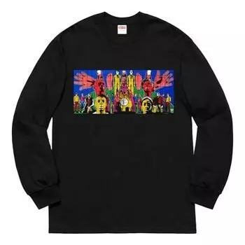 Футболка ss19 gilbert x george death after life l/s t-shirt 'black' Supreme, черный