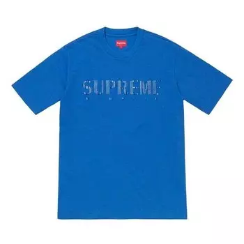 Футболка ss19 gradient logo tee blue logo tee Supreme, синий