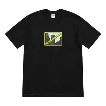 Футболка ss19 greetings tee printing short sleeve black Supreme, черный