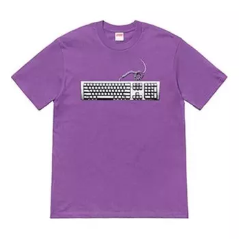 Футболка ss19 keyboard tee purple pattern short sleeve Supreme, фиолетовый