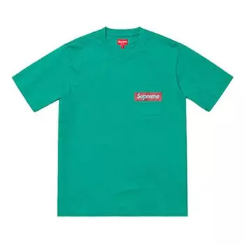 Футболка ss19 mesh stripe pocket green tee Supreme, зеленый