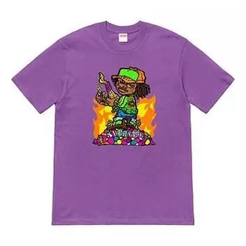 Футболка ss19 molotov kids tee purple little boy short sleeve Supreme, фиолетовый