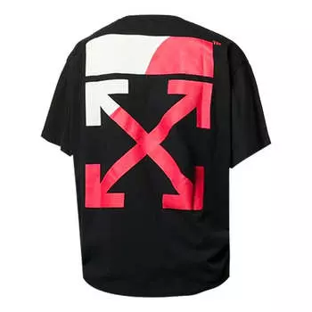Футболка ss19 red arrow printing short-sleeve tee men black Off-White, черный