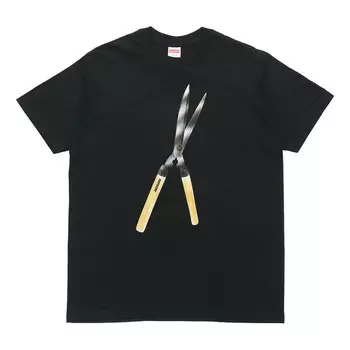 Футболка ss19 shears tee large scissors short sleeve black Supreme, черный
