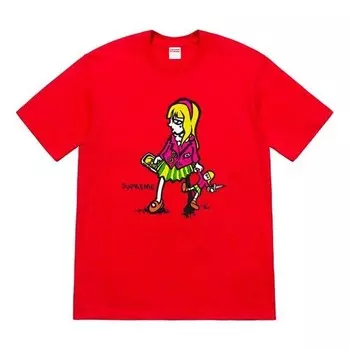 Футболка ss19 suzie switchblade tee red small short sleeve Supreme, красный