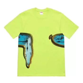 Футболка ss19 the persistence of memory neongreen tee Supreme, красный