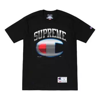 Футболка ss19 x champion chrome ss top tee Supreme, черный