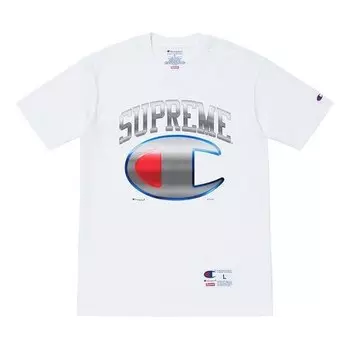 Футболка ss19 x champion chrome ss top tee Supreme, белый