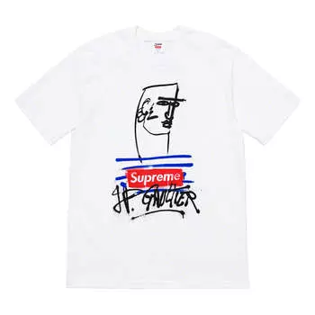 Футболка ss19 x jean paul gaultier white tee Supreme, белый