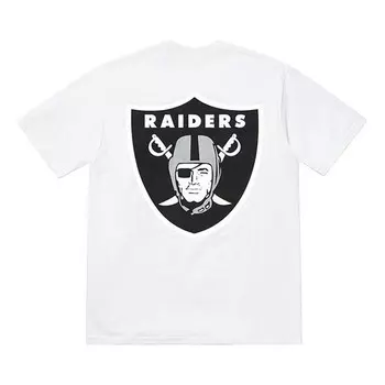 Футболка ss19 x nfl raiders 47 pocket tee crossover short sleeve white Supreme, белый