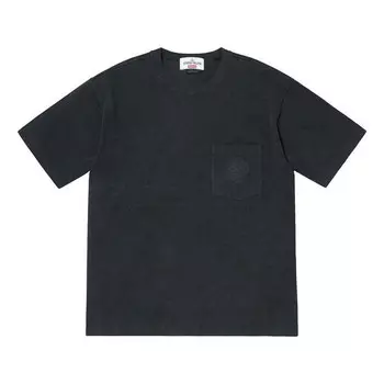 Футболка ss19 x stone island pocket tee crossover short sleeve black Supreme, черный