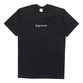 Футболка ss19 x swarovski box logo tee bogot Supreme, черный