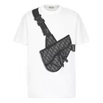 Футболка ss20 compact spinning cotton saddle bag printed for men white Dior, белый