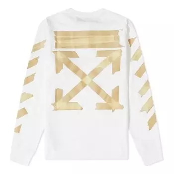 Футболка ss20 tape arrows printing long sleeve men white Off-White, белый
