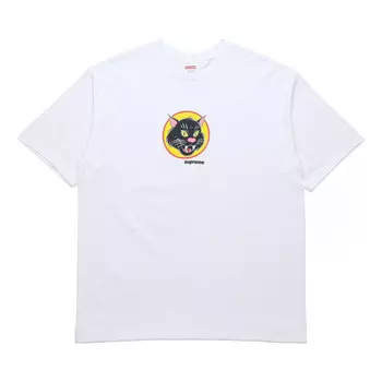 Футболка ss20 week 1 black cat tee short sleeve white Supreme, белый