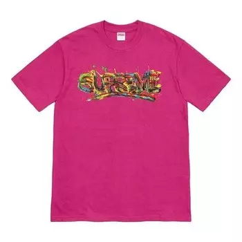 Футболка ss20 week 1 paint logo tee logo tee Supreme, красный
