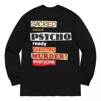 Футболка ss20 week 1 sacred unique l/s back alphabet long sleeves black Supreme, черный