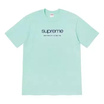 Футболка ss20 week 1 shop tee logo tee Supreme, голубой