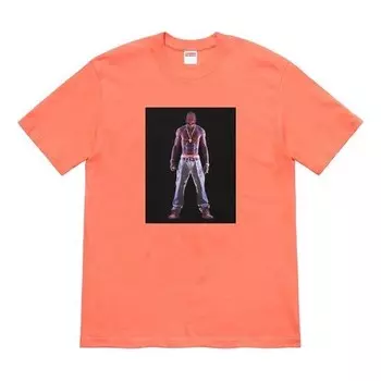 Футболка ss20 week 1 tupac hologram tee Supreme, оранжевый
