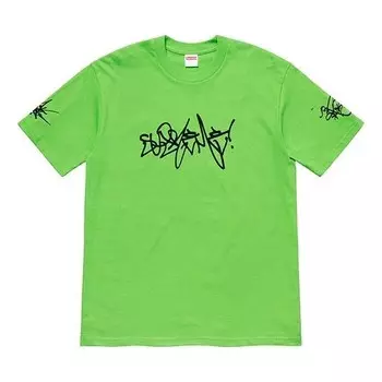 Футболка ss20 week 4 rammellzee tag tee logo tee Supreme, зеленый