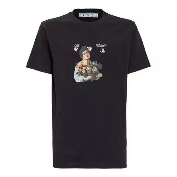 Футболка ss21 cartoon printing round neck short sleeve version black Off-White, черный