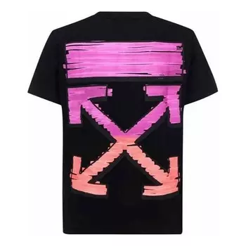 Футболка ss21 logo arrow printing pattern cotton short sleeve black Off-White, черный
