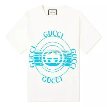Футболка ss21 logo pattern round collar male white Gucci, белый