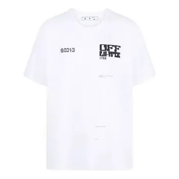 Футболка ss21 logo round neck short sleeve loose fit white Off-White, белый