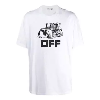 Футболка ss21 mona lisa rubber strap printing pullover short sleeve white Off-White, белый