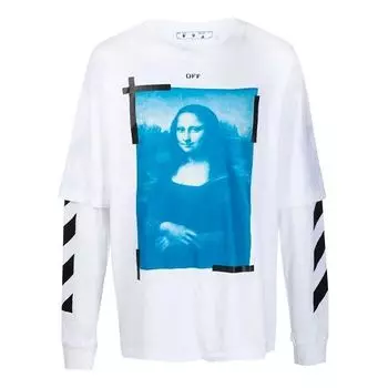 Футболка ss21 pattern printing long sleeves white Off-White, белый