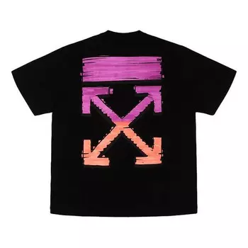Футболка ss21 pink gradient marker arrow short sleeve for men black Off-White, черный
