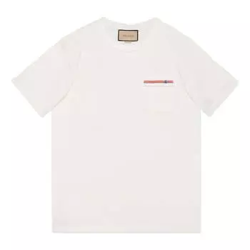 Футболка ss22 cotton t-shirt with embroidery 'white' Gucci, белый