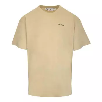 Футболка ss22 geometry arrow printing round neck short sleeve beige Off-White, мультиколор