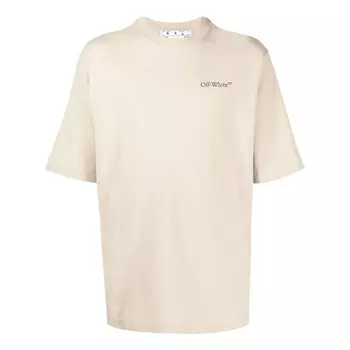 Футболка ss22 logo round neck pullover short sleeve loose fit khaki Off-White, желтый