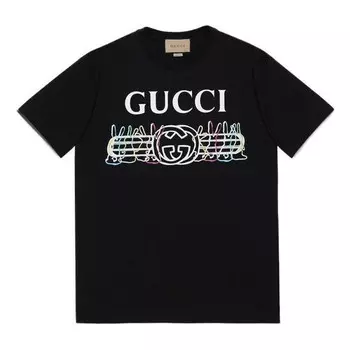 Футболка ss23 cotton jersey t-shirt 'black' Gucci, черный