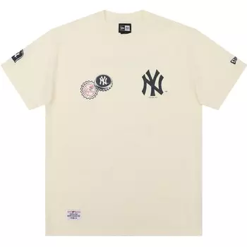 Футболка SS23 New York Yankees с круглым вырезом и принтом логотипа New Era, белый